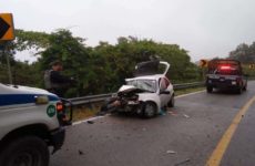 Aparatoso choque en la carretera Valles-Rioverde; una persona lesionada