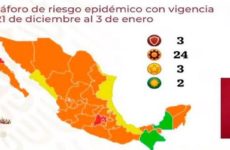 Tres entidades en rojo del semáforo epidémico; SLP continúa en naranja