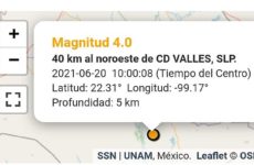 Se registra otro  sismo en Valles