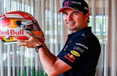 “Checo” Pérez presentó el casco especial que usará en Austria