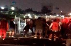 Policía de CDMX impide paso a migrantes en autopista México-Puebla