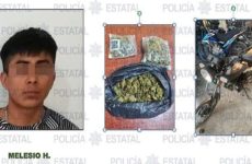 En Axtla detienen a un joven que traía una bolsa llena de marihuana