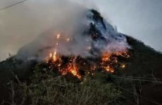 Incendio  afecta la  cascada  de Micos