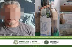 Por transportar 68 kilos de pirotecnia sin permiso y 45 kilos de cigarros “pirata” detienen a un hombre en Tamuín