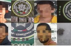 Detienen a cinco hombres en posesión de droga en la Huasteca; uno presuntamente es narcomenudista