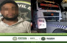Detienen a camionero en la autopista Valles-Rayón, la unidad que traía tenía reporte de robo