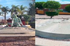 Cuestionan desaparición de escultura de la Plaza del Milenio